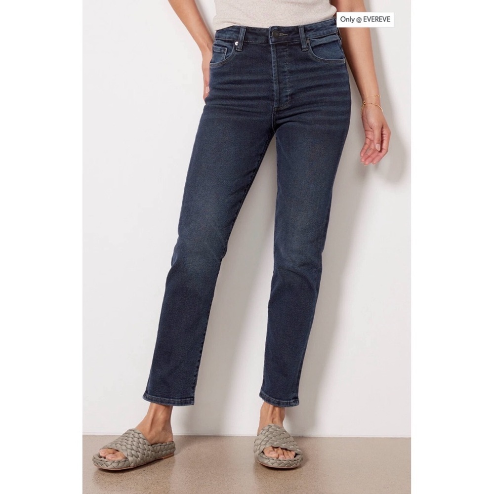 EVEREVE High Rise The Ever Straight Dark Wash Denim Jeans, size 27